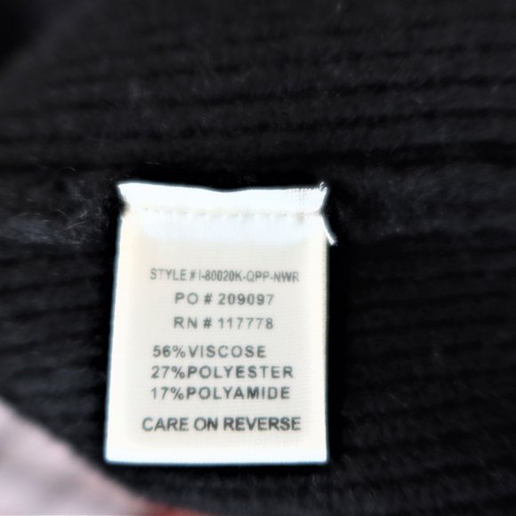 LOVESTITCH Black Asymmetrical Off Shoulder Turtle Neck Sweater Size Large - Picture 6 of 11